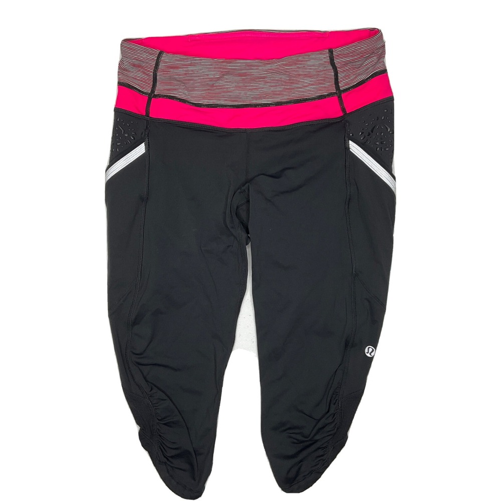 Lululemon‎ Capri Pants Run Top Speed Cropped Pockets Athletic Running Women Sz 6